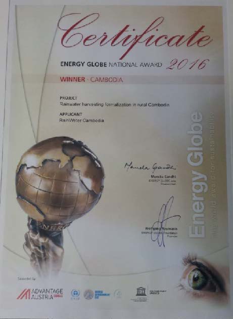 RWC National Award 2016 from Energy Globe Award – Austria